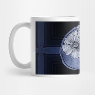 Contemporary Modern Art Botanical In Blue Mug